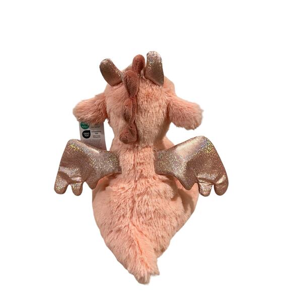 New Carter’s PINK Girls SPARKLE DRAGON 🐉 Lovey Plush Stuffed Animal Beanie HTF - Picture 3 of 5